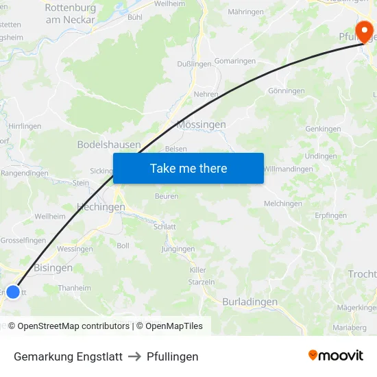 Gemarkung Engstlatt to Pfullingen map