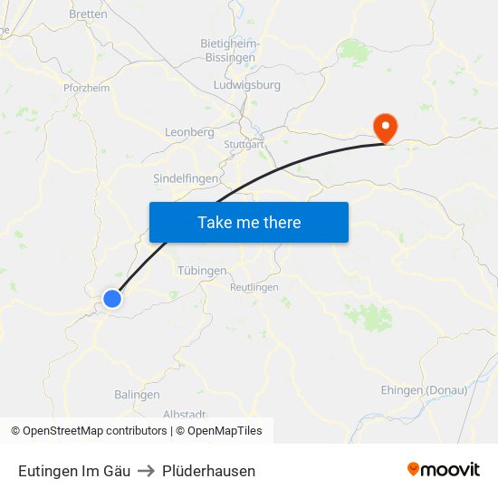 Eutingen Im Gäu to Plüderhausen map