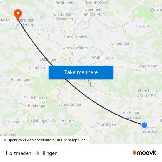 Holzmaden to Illingen map