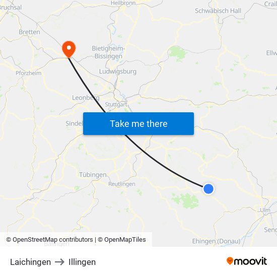 Laichingen to Illingen map