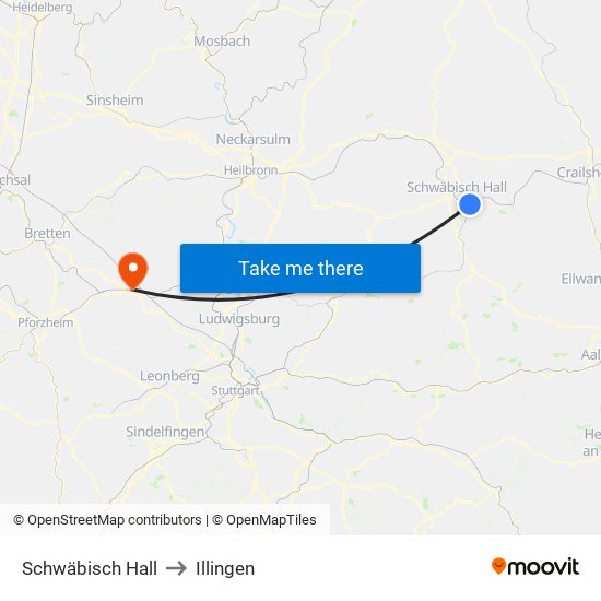 Schwäbisch Hall to Illingen map
