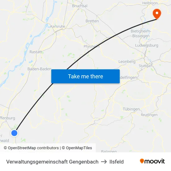 Verwaltungsgemeinschaft Gengenbach to Ilsfeld map