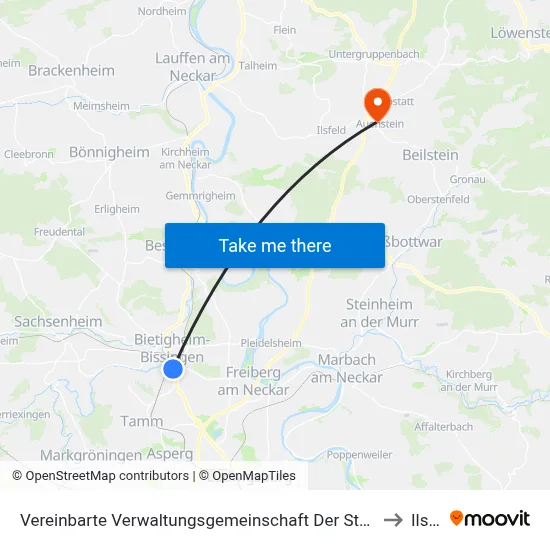 Vereinbarte Verwaltungsgemeinschaft Der Stadt Bietigheim-Bissingen to Ilsfeld map