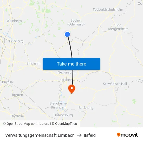 Verwaltungsgemeinschaft Limbach to Ilsfeld map