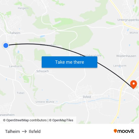 Talheim to Ilsfeld map