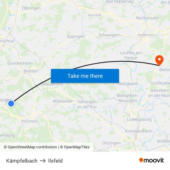Kämpfelbach to Ilsfeld map