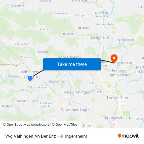 Vvg Vaihingen An Der Enz to Ingersheim map