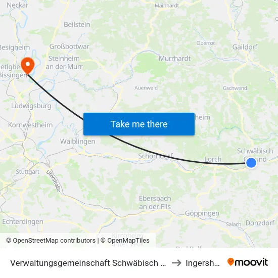 Verwaltungsgemeinschaft Schwäbisch Gmünd to Ingersheim map