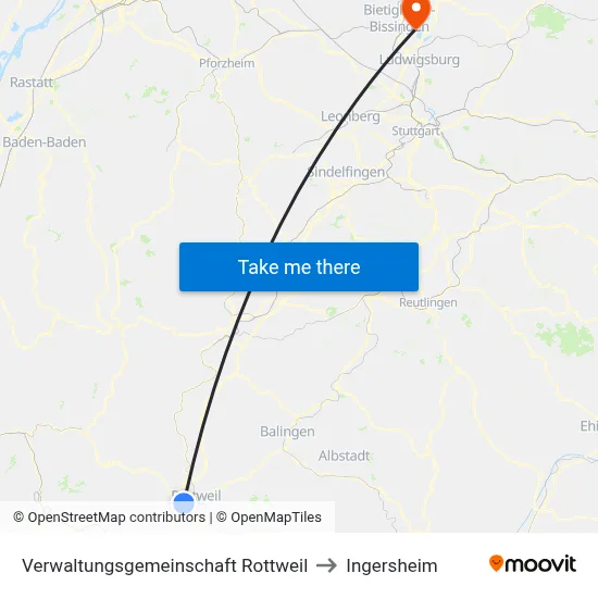 Verwaltungsgemeinschaft Rottweil to Ingersheim map
