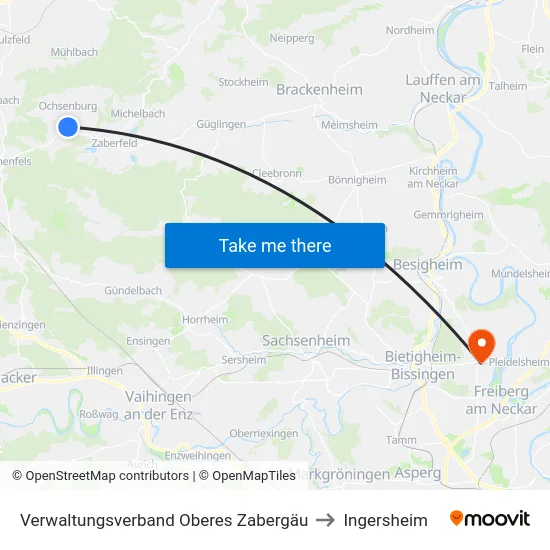 Verwaltungsverband Oberes Zabergäu to Ingersheim map