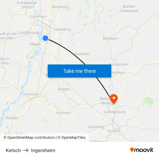 Ketsch to Ingersheim map