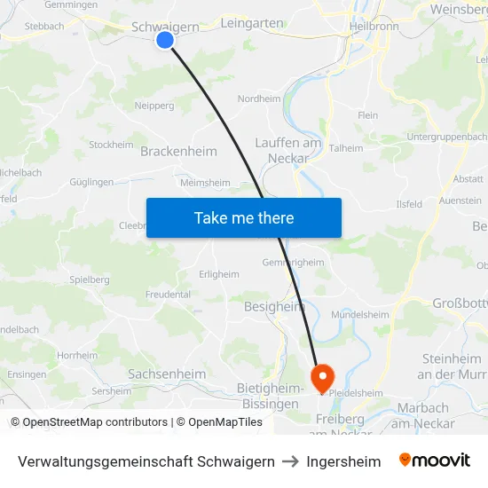 Verwaltungsgemeinschaft Schwaigern to Ingersheim map