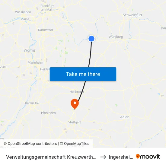 Verwaltungsgemeinschaft Kreuzwertheim to Ingersheim map