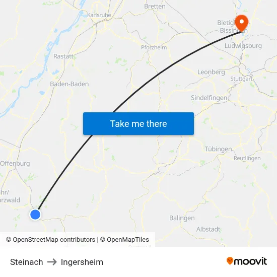 Steinach to Ingersheim map