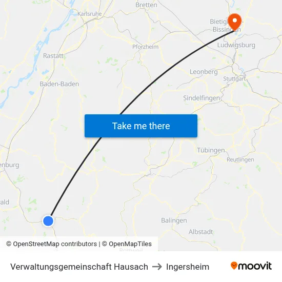 Verwaltungsgemeinschaft Hausach to Ingersheim map