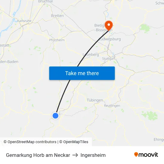 Gemarkung Horb am Neckar to Ingersheim map