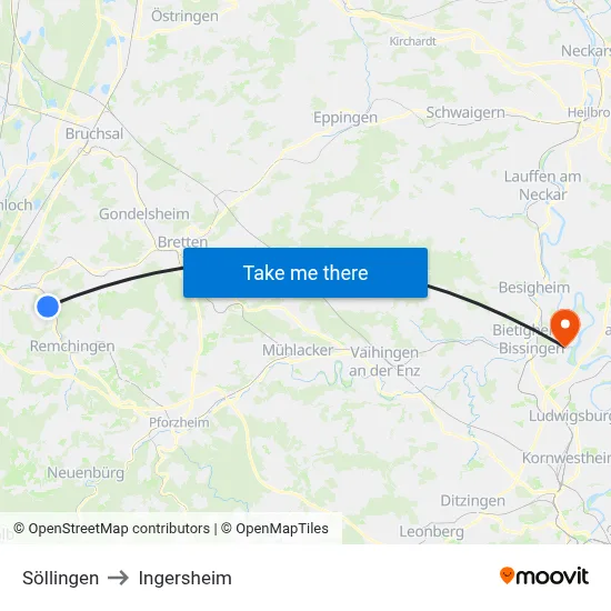 Söllingen to Ingersheim map