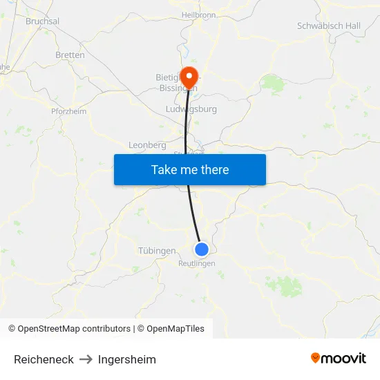 Reicheneck to Ingersheim map
