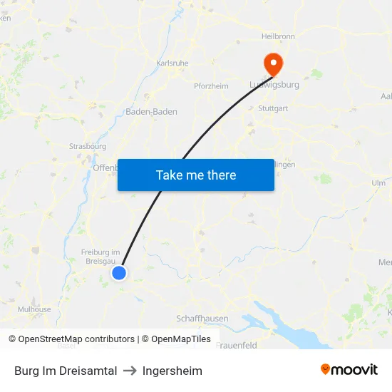 Burg Im Dreisamtal to Ingersheim map