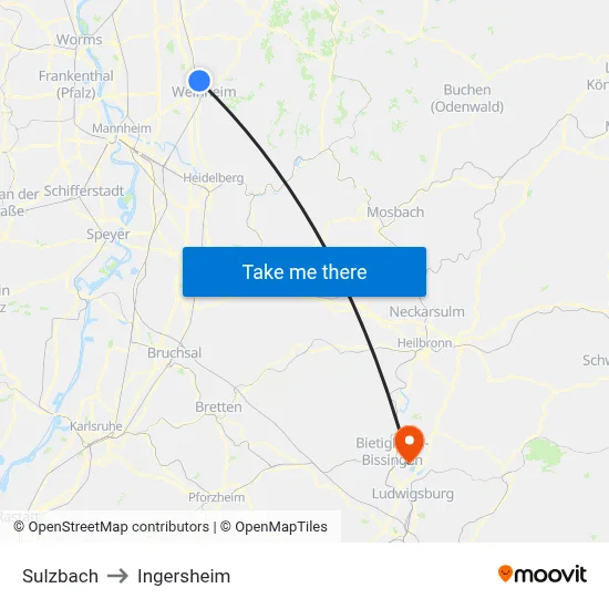 Sulzbach to Ingersheim map