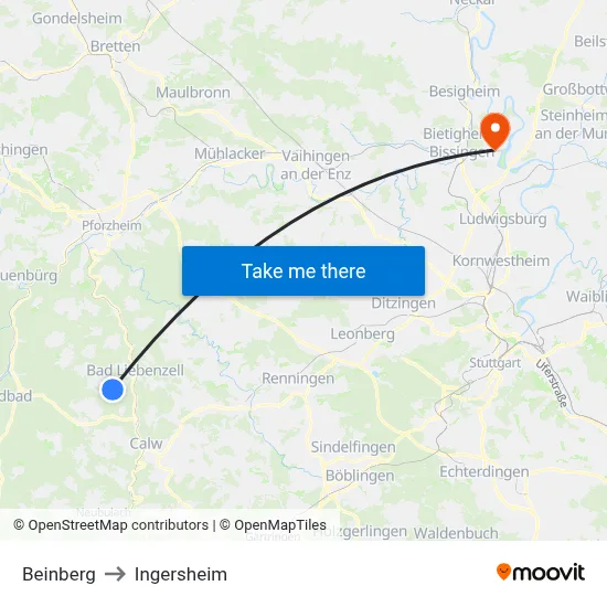 Beinberg to Ingersheim map