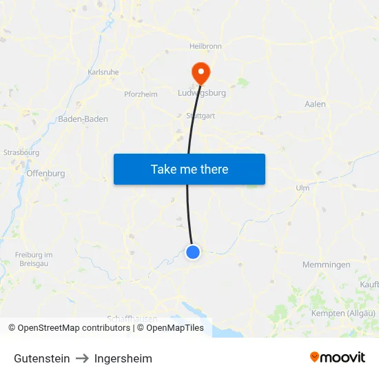 Gutenstein to Ingersheim map