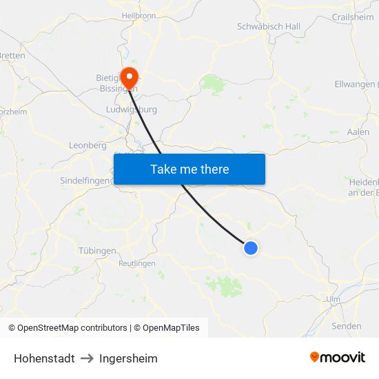 Hohenstadt to Ingersheim map