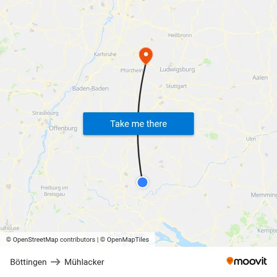 Böttingen to Mühlacker map