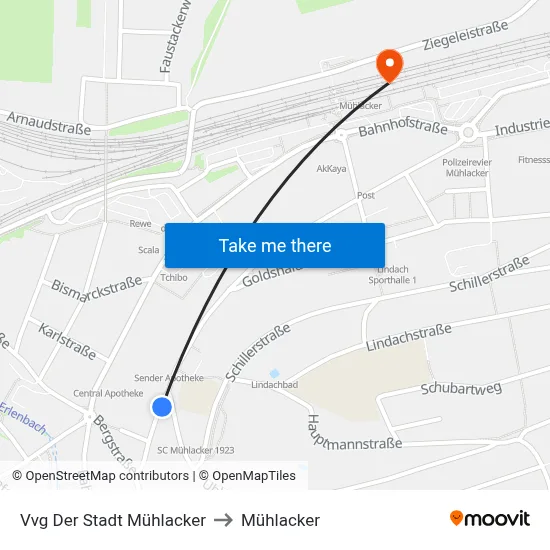 Vvg Der Stadt Mühlacker to Mühlacker map
