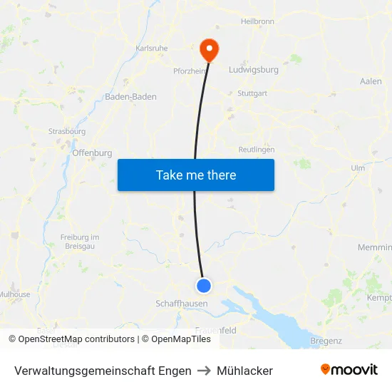 Verwaltungsgemeinschaft Engen to Mühlacker map