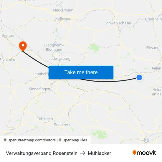 Verwaltungsverband Rosenstein to Mühlacker map