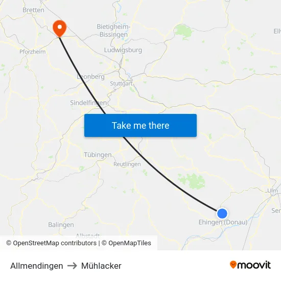 Allmendingen to Mühlacker map