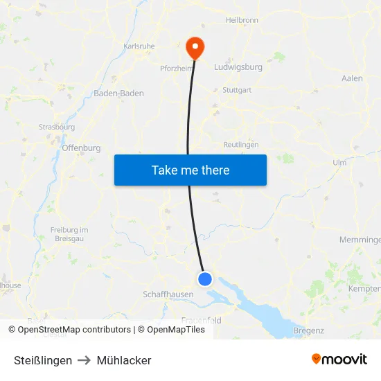 Steißlingen to Mühlacker map
