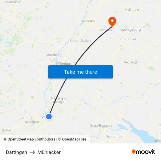 Dattingen to Mühlacker map