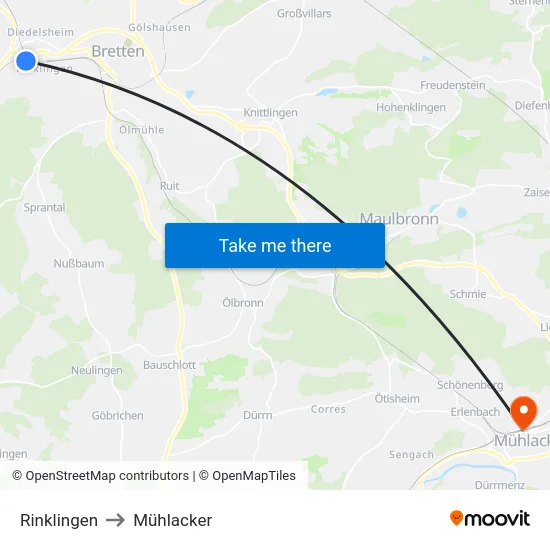 Rinklingen to Mühlacker map