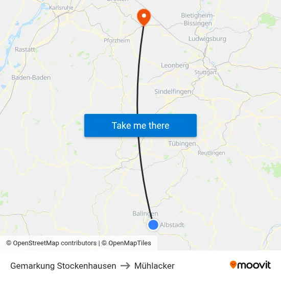 Gemarkung Stockenhausen to Mühlacker map