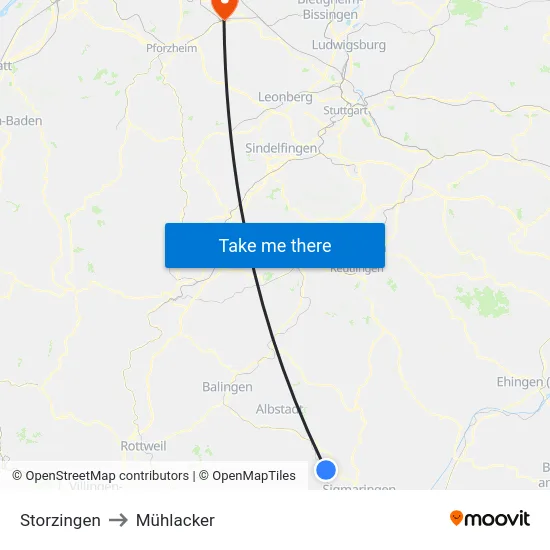 Storzingen to Mühlacker map
