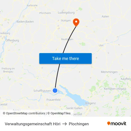 Verwaltungsgemeinschaft Höri to Plochingen map