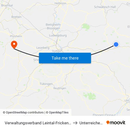 Verwaltungsverband Leintal-Frickenhofer Höhe to Unterreichenbach map