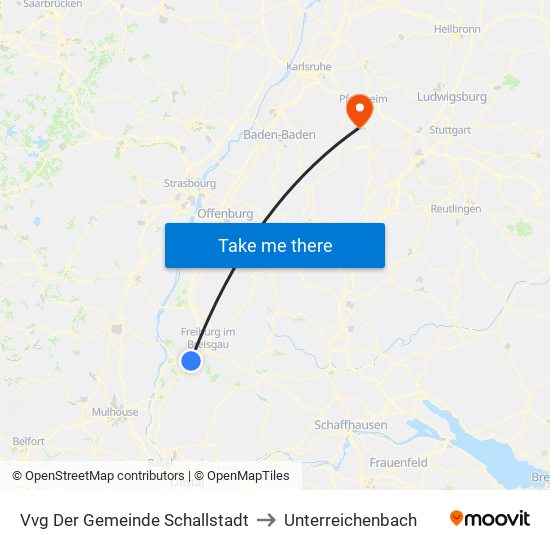 Vvg Der Gemeinde Schallstadt to Unterreichenbach map