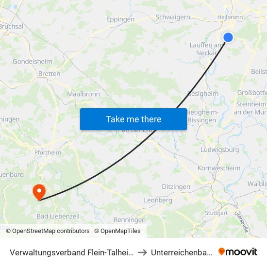 Verwaltungsverband Flein-Talheim to Unterreichenbach map