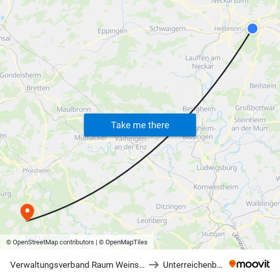 Verwaltungsverband Raum Weinsberg to Unterreichenbach map