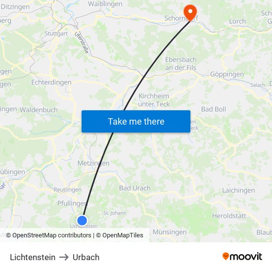 Lichtenstein to Urbach map