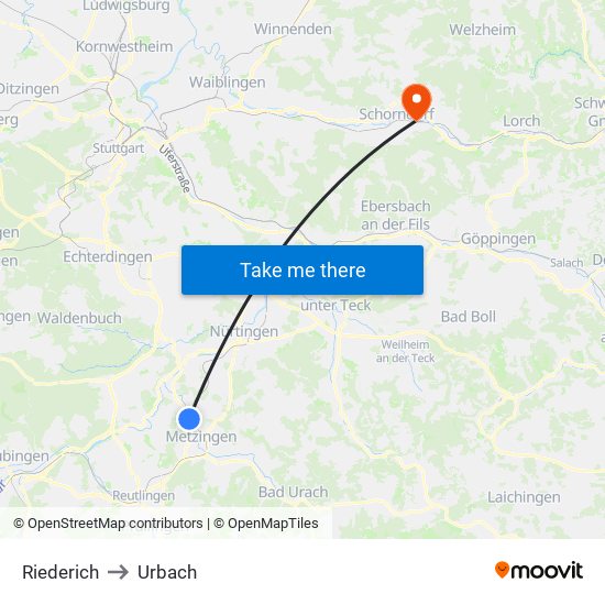 Riederich to Urbach map