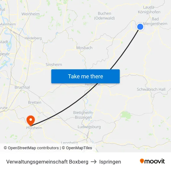 Verwaltungsgemeinschaft Boxberg to Ispringen map