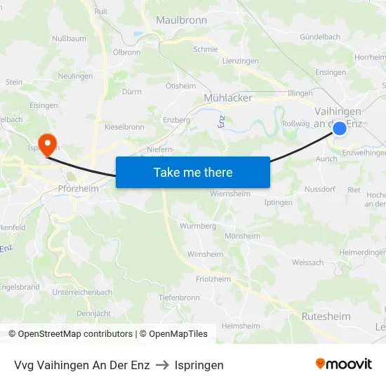 Vvg Vaihingen An Der Enz to Ispringen map