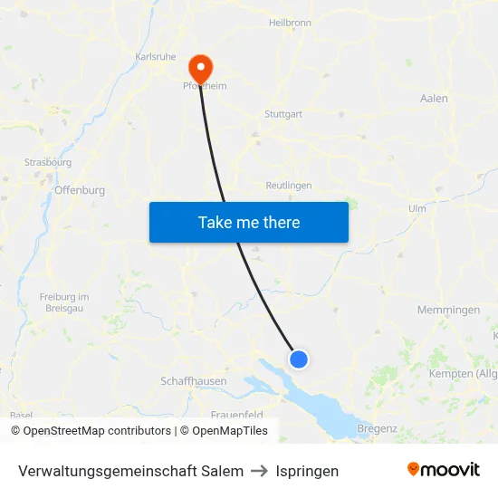 Verwaltungsgemeinschaft Salem to Ispringen map