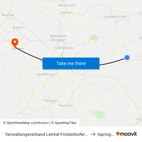 Verwaltungsverband Leintal-Frickenhofer Höhe to Ispringen map