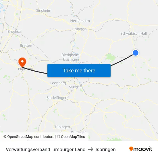 Verwaltungsverband Limpurger Land to Ispringen map