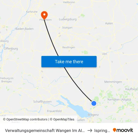 Verwaltungsgemeinschaft Wangen Im Allgäu to Ispringen map